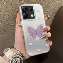 HONTINGA Redmi Note 13 Pro 5g ile Uyumlu Kılıfı Silikon Kenar Sert Arka Düşüme Önleyici Basitlik Anti Düşme Kamera Korumali Kelebek Desen Telefon Kılıfı Kadın ve Erkek Için Uygundur K1-0863