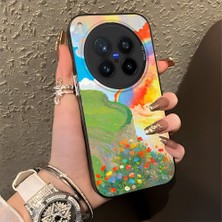 HONTINGA Vivo X300 Pro ile Uyumlu Kılıfı Silikon Kenar Sert Arka Düşüme Önleyici Basitlik Anti Düşme Kamera Korumali Gökkuşağı Desen Telefon Kılıfı Kadın ve Erkek Için Uygundur K1-0853