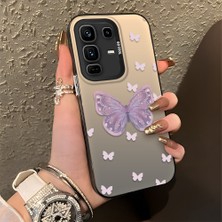 HONTINGA Infinix Note 50 Pro Plus ile Uyumlu Kılıfı Silikon Kenar Sert Arka Düşüme Önleyici Basitlik Anti Düşme Kamera Korumali Kelebek Desen Telefon Kılıfı Kadın ve Erkek Için Uygundur K1-0863