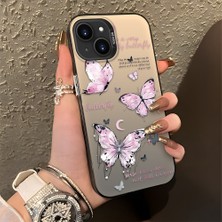 HONTINGA iPhone 13 ile Uyumlu Kılıfı Silikon Kenar Sert Arka Düşüme Önleyici Basitlik Anti Düşme Kamera Korumali Kelebek Desen Telefon Kılıfı Kadın ve Erkek Için Uygundur K1-0864