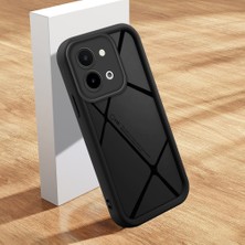 HONTINGA Vivo Y28 ile Uyumlu Kılıfı Düşüme Önleyici Basitlik Anti Düşme Kamera Korumali Şirin Kedi Siyah Çizgili Desen Yumuşak Silikon Telefon Kılıfı Kadın ve Erkek Için Uygundur K2-0457