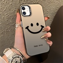 HONTINGA iPhone 12 Pro ile Uyumlu Kılıfı Silikon Kenar Sert Arka Düşüme Önleyici Basitlik Anti Düşme Kamera Korumali Gülümseme Desen Telefon Kılıfı Kadın ve Erkek Için Uygundur K1-0861