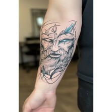 Dövme Kutusu Geçici Dövme | Zeus Tasarımı – Gücün, Yüceliğin ve Fırtınanın Tanrısının Simgesi