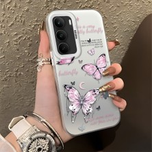 HONTINGA Realme C75 ile Uyumlu Kılıfı Silikon Kenar Sert Arka Düşüme Önleyici Basitlik Anti Düşme Kamera Korumali Kelebek Desen Telefon Kılıfı Kadın ve Erkek Için Uygundur K1-0864