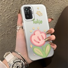 HONTINGA Xiaomi Redmi Note 10S ile Uyumlu Kılıfı Silikon Kenar Sert Arka Düşüme Önleyici Basitlik Anti Düşme Kamera Korumali Çiçek Desen Telefon Kılıfı Kadın ve Erkek Için Uygundur K1-0860