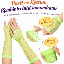 Özfırat Pvc Yapı Retro Neon Yeşil File Parmaksız Eldiven 26 cm