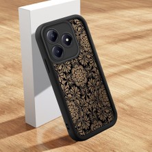 HONTINGA Realme C63 ile Uyumlu Kılıfı Düşüme Önleyici Basitlik Anti Düşme Kamera Korumali Şirin Kedi Siyah Klasik Desen Yumuşak Silikon Telefon Kılıfı Kadın ve Erkek Için Uygundur K2-0255