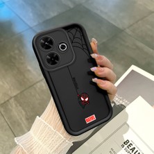 HONTINGA Xiaomi Redmi 13 4g ile Uyumlu Kılıfı Düşüme Önleyici Basitlik Anti Düşme Kamera Korumali Siyah Spider Desen Yumuşak Silikon Telefon Kılıfı Kadın ve Erkek Için Uygundur K2-0455