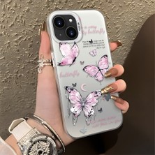 HONTINGA iPhone 14 Plus ile Uyumlu Kılıfı Silikon Kenar Sert Arka Düşüme Önleyici Basitlik Anti Düşme Kamera Korumali Kelebek Desen Telefon Kılıfı Kadın ve Erkek Için Uygundur K1-0864