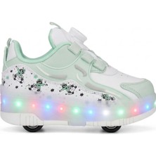 BURUNİ Premium LED Işıklı Patenli Çocuk Ayakkabısı | Akıllı Bağcık Teknolojisi, Çift Tekerlekli Sistem, Ortopedik Konfor, Unisex Tasarım
