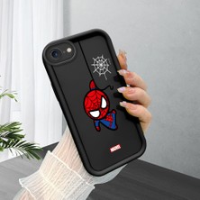 HONTINGA iPhone 8 ile Uyumlu Kılıfı Düşüme Önleyici Basitlik Anti Düşme Kamera Korumali Siyah Spider Desen Yumuşak Silikon Telefon Kılıfı Kadın ve Erkek Için Uygundur K2-0455