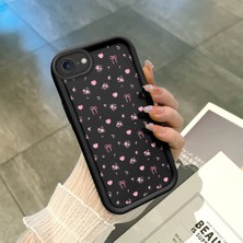 HONTINGA iPhone Se 2022 ile Uyumlu Kılıfı Düşüme Önleyici Basitlik Anti Düşme Kamera Korumali Siyah Çiçek Desen Yumuşak Silikon Telefon Kılıfı Kadın ve Erkek Için Uygundur K2-0456