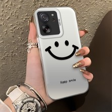 HONTINGA Xiaomi Mi 13T Pro ile Uyumlu Kılıfı Silikon Kenar Sert Arka Düşüme Önleyici Basitlik Anti Düşme Kamera Korumali Gülümseme Desen Telefon Kılıfı Kadın ve Erkek Için Uygundur K1-0861