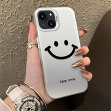 HONTINGA iPhone 14 ile Uyumlu Kılıfı Silikon Kenar Sert Arka Düşüme Önleyici Basitlik Anti Düşme Kamera Korumali Gülümseme Desen Telefon Kılıfı Kadın ve Erkek Için Uygundur K1-0861