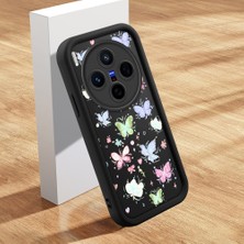 HONTINGA Vivo X300 ile Uyumlu Kılıfı Düşüme Önleyici Basitlik Anti Düşme Kamera Korumali Şirin Kedi Siyah Küçük Kelebek Desen Yumuşak Silikon Telefon Kılıfı Kadın ve Erkek Için Uygundur K2-0464