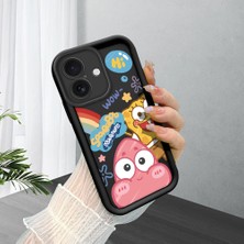 HONTINGA iPhone 16 ile Uyumlu Kılıfı Düşüme Önleyici Basitlik Anti Düşme Kamera Korumali Siyah Sünger Bob Desen Yumuşak Silikon Telefon Kılıfı Kadın ve Erkek Için Uygundur K2-0264