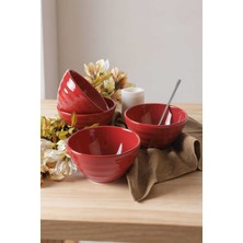 Keramika Kırmızı Escargot Kase 14 cm 4 Adet 506