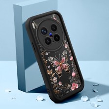 HONTINGA Vivo X300 Pro ile Uyumlu Kılıfı Düşüme Önleyici Basitlik Anti Düşme Kamera Korumali Şirin Kedi Siyah Gümüş Kelebek Desen Yumuşak Silikon Telefon Kılıfı Kadın ve Erkek Için Uygundur K2-0459