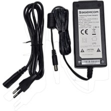 Sagemcom 12V 5A Güç Adaptörü - LED Şerit ve Monitör Uyumlu Yüksek Performanslı Güç Kaynağı - 60W Siyah