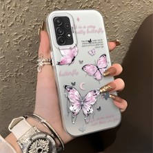 HONTINGA Samsung Galaxy A72 ile Uyumlu Kılıfı Silikon Kenar Sert Arka Düşüme Önleyici Basitlik Anti Düşme Kamera Korumali Kelebek Desen Telefon Kılıfı Kadın ve Erkek Için Uygundur K1-0864