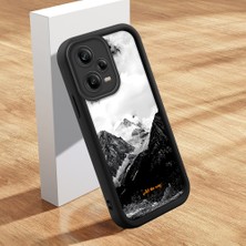 HONTINGA Redmi Note 12 Pro 5g ile Uyumlu Kılıfı Düşüme Önleyici Basitlik Anti Düşme Kamera Korumali Şirin Kedi Siyah Yüksek Dağ Desen Yumuşak Silikon Telefon Kılıfı Kadın ve Erkek Için Uygundur K2-0259