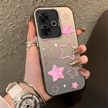 HONTINGA Xiaomi Redmi 13 ile Uyumlu Kılıfı Silikon Kenar Sert Arka Düşüme Önleyici Basitlik Anti Düşme Kamera Korumali Renkli Yıldızlar Desen Telefon Kılıfı Kadın ve Erkek Için Uygundur K1-0858