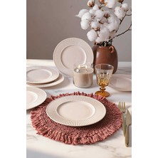 Keramika Krem Myra Pasta Tabağı 22 cm 6 Adet 030