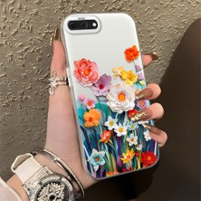 HONTINGA iPhone 8 Plus ile Uyumlu Kılıfı Silikon Kenar Sert Arka Düşüme Önleyici Basitlik Anti Düşme Kamera Korumali Çiçek Desen Telefon Kılıfı Kadın ve Erkek Için Uygundur K1-0859