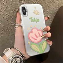 HONTINGA iPhone Xs ile Uyumlu Kılıfı Silikon Kenar Sert Arka Düşüme Önleyici Basitlik Anti Düşme Kamera Korumali Çiçek Desen Telefon Kılıfı Kadın ve Erkek Için Uygundur K1-0860