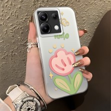HONTINGA Redmi Note 13 Pro 5g ile Uyumlu Kılıfı Silikon Kenar Sert Arka Düşüme Önleyici Basitlik Anti Düşme Kamera Korumali Çiçek Desen Telefon Kılıfı Kadın ve Erkek Için Uygundur K1-0860