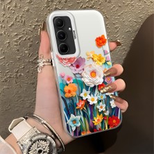 HONTINGA Samsung Galaxy A55 ile Uyumlu Kılıfı Silikon Kenar Sert Arka Düşüme Önleyici Basitlik Anti Düşme Kamera Korumali Çiçek Desen Telefon Kılıfı Kadın ve Erkek Için Uygundur K1-0859