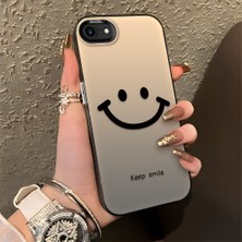 HONTINGA iPhone 7 ile Uyumlu Kılıfı Silikon Kenar Sert Arka Düşüme Önleyici Basitlik Anti Düşme Kamera Korumali Gülümseme Desen Telefon Kılıfı Kadın ve Erkek Için Uygundur K1-0861