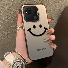 HONTINGA Xiaomi Redmi 9c ile Uyumlu Kılıfı Silikon Kenar Sert Arka Düşüme Önleyici Basitlik Anti Düşme Kamera Korumali Gülümseme Desen Telefon Kılıfı Kadın ve Erkek Için Uygundur K1-0861