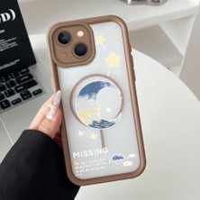 Ucuc iPhone 15 Plus Uyumlu Manyetik Halkalı Yarı Sayda Mat Kamera Koruma Anti-Darbe Silikon Kılıf