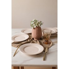 Keramika Krem Linda Pasta Tabağı 21 cm 6 Adet 030