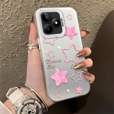 HONTINGA Realme Note 50 ile Uyumlu Kılıfı Silikon Kenar Sert Arka Düşüme Önleyici Basitlik Anti Düşme Kamera Korumali Renkli Yıldızlar Desen Telefon Kılıfı Kadın ve Erkek Için Uygundur K1-0858
