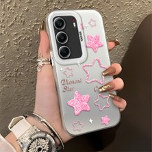 HONTINGA Tecno Camon 40 ile Uyumlu Kılıfı Silikon Kenar Sert Arka Düşüme Önleyici Basitlik Anti Düşme Kamera Korumali Renkli Yıldızlar Desen Telefon Kılıfı Kadın ve Erkek Için Uygundur K1-0858