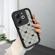 HONTINGA Infinix Smart 8 ile Uyumlu Kılıfı Düşüme Önleyici Basitlik Anti Düşme Kamera Korumali Siyah Çizgili Desen Yumuşak Silikon Telefon Kılıfı Kadın ve Erkek Için Uygundur K2-0457