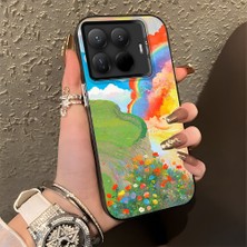 HONTINGA Xiaomi 15T Pro ile Uyumlu Kılıfı Silikon Kenar Sert Arka Düşüme Önleyici Basitlik Anti Düşme Kamera Korumali Gökkuşağı Desen Telefon Kılıfı Kadın ve Erkek Için Uygundur K1-0853