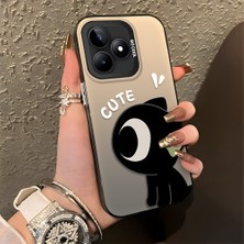 HONTINGA Realme C53 ile Uyumlu Kılıfı Silikon Kenar Sert Arka Düşüme Önleyici Basitlik Anti Düşme Kamera Korumali Şirin Desen Telefon Kılıfı Kadın ve Erkek Için Uygundur K1-0856