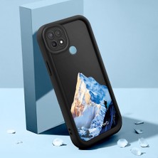 HONTINGA Oppo A15S ile Uyumlu Kılıfı Düşüme Önleyici Basitlik Anti Düşme Kamera Korumali Şirin Kedi Siyah Yüksek Dağ Desen Yumuşak Silikon Telefon Kılıfı Kadın ve Erkek Için Uygundur K2-0259