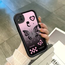 HONTINGA Xiaomi Redmi 9c ile Uyumlu Kılıfı Düşüme Önleyici Basitlik Anti Düşme Kamera Korumali Siyah Kelebek Desen Yumuşak Silikon Telefon Kılıfı Kadın ve Erkek Için Uygundur K2-0458