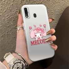 HONTINGA Samsung Galaxy A30 ile Uyumlu Kılıfı Silikon Kenar Sert Arka Düşüme Önleyici Basitlik Anti Düşme Kamera Korumali Melody Desen Telefon Kılıfı Kadın ve Erkek Için Uygundur K1-0857
