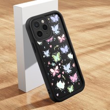 HONTINGA iPhone 11 Pro Max ile Uyumlu Kılıfı Düşüme Önleyici Basitlik Anti Düşme Kamera Korumali Şirin Kedi Siyah Küçük Kelebek Desen Yumuşak Silikon Telefon Kılıfı Kadın ve Erkek Için Uygundur K2-0464