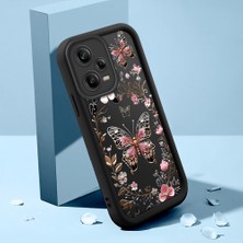 HONTINGA Redmi Note 12 Pro 5g ile Uyumlu Kılıfı Düşüme Önleyici Basitlik Anti Düşme Kamera Korumali Şirin Kedi Siyah Gümüş Kelebek Desen Yumuşak Silikon Telefon Kılıfı Kadın ve Erkek Için Uygundur K2-0459