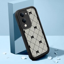 HONTINGA Vivo Y04 ile Uyumlu Kılıfı Düşüme Önleyici Basitlik Anti Düşme Kamera Korumali Şirin Kedi Siyah Çizgili Desen Yumuşak Silikon Telefon Kılıfı Kadın ve Erkek Için Uygundur K2-0457