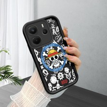 HONTINGA Xiaomi Redmi Note 14 ile Uyumlu Kılıfı Düşüme Önleyici Basitlik Anti Düşme Kamera Korumali Siyah Yaratıcılık Desen Yumuşak Silikon Telefon Kılıfı Kadın ve Erkek Için Uygundur K2-0461