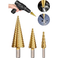 Noyiska Çok Amaçlı 3’lü Panç 4-32MM Arası Delme Uçları Pançı Kademeli Sac Demir Aliminyum Bakır Delme Seti