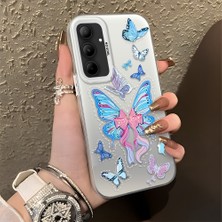 HONTINGA Samsung Galaxy A35 ile Uyumlu Kılıfı Silikon Kenar Sert Arka Düşüme Önleyici Basitlik Anti Düşme Kamera Korumali Kelebek Desen Telefon Kılıfı Kadın ve Erkek Için Uygundur K1-0854