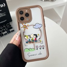 Ucuc iPhone 15 Pro Uyumlu Manyetik Halkalı Yarı Sayda Mat Kamera Koruma Anti-Darbe Silikon Kılıf